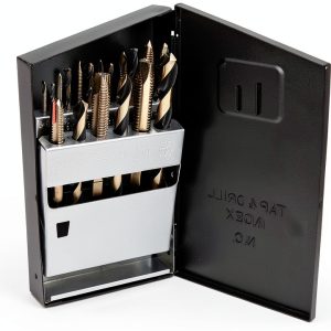 Norseman Drill and Tap Set 18-Piece 57580 Black Gold Oxide-0
