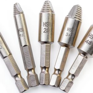 Extractor Drill Bits 5 Pcs 4-in-1 Screw Guide Set by Edinstry HSS-0